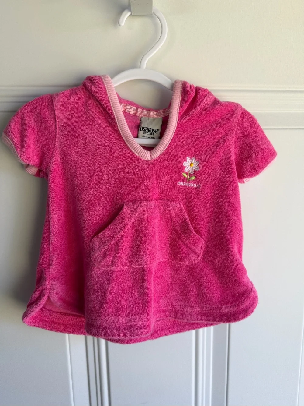 Y2K OshKosh B'gosh Pink Hooded Terry Top size 0-3m
